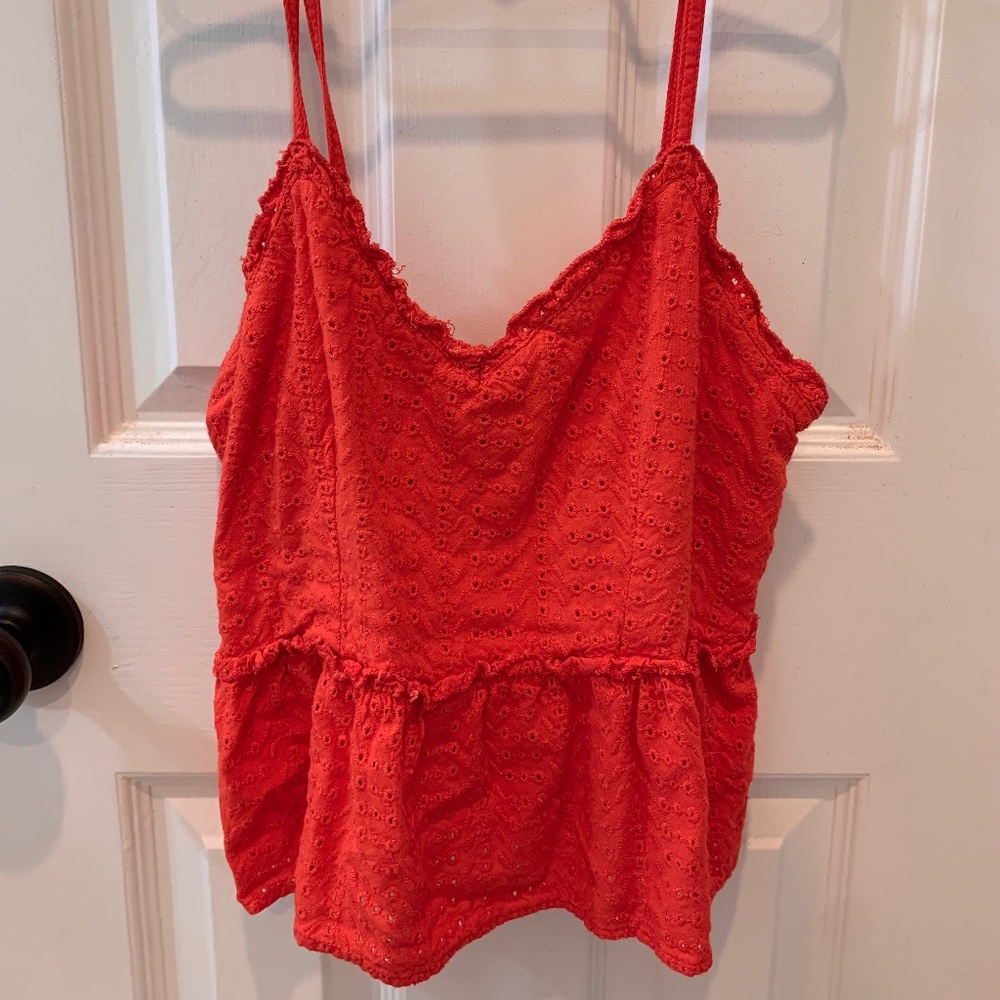 NWOT Orange-red eyelet tank top (Marshall’s) - Picture 4 of 4